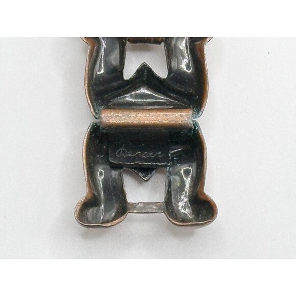 Renoir Solid Copper Modernist Chunky Unisex Statement Link‎ Bracelet 7.5” - Picture 4 of 7
